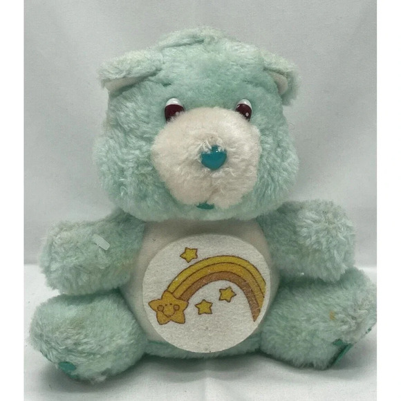 Vintage Care Bears Wish Bear Coin Bank 1984 American Greetings Corp Good Plush - Picture 1 of 16